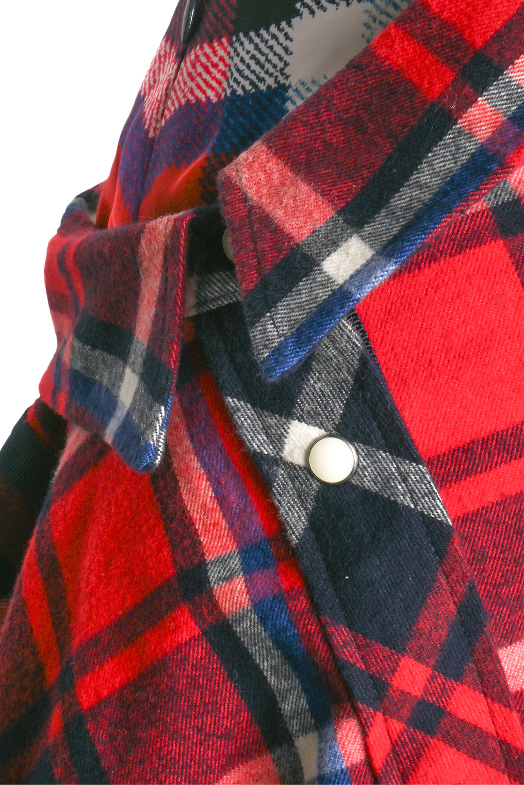 Sacai Size 2 Asymmetrical Plaid Shirt Skirt