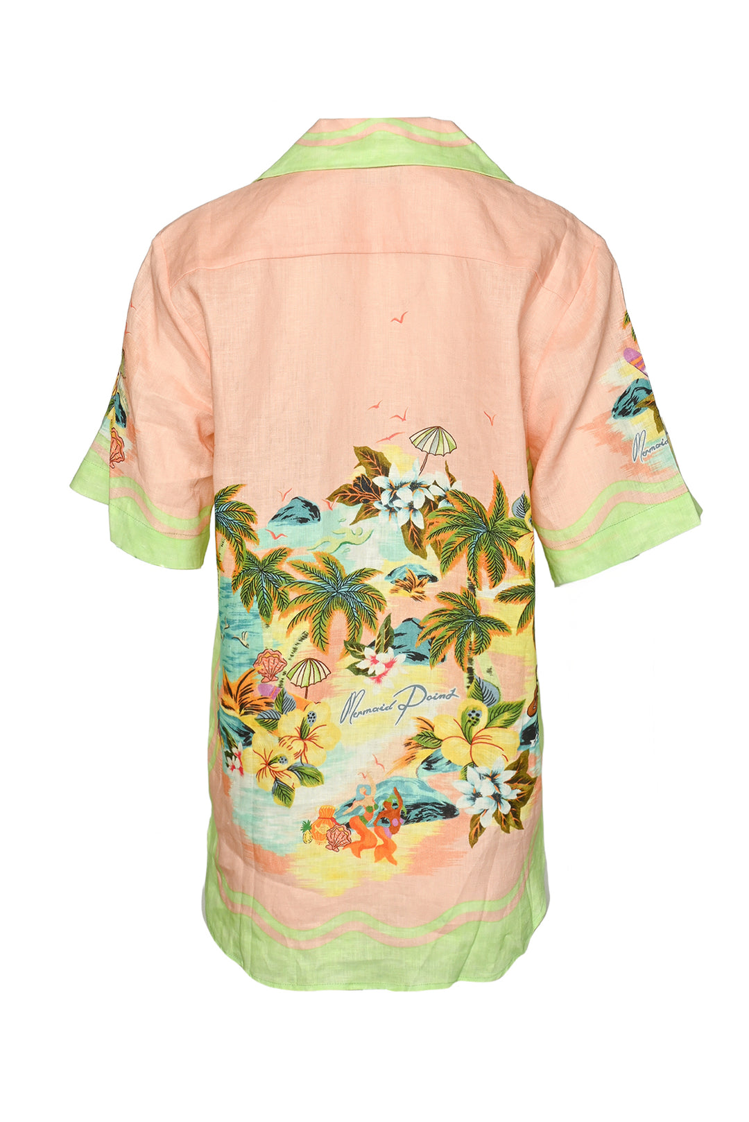 Alemais Size 4 Linen Printed Blouse