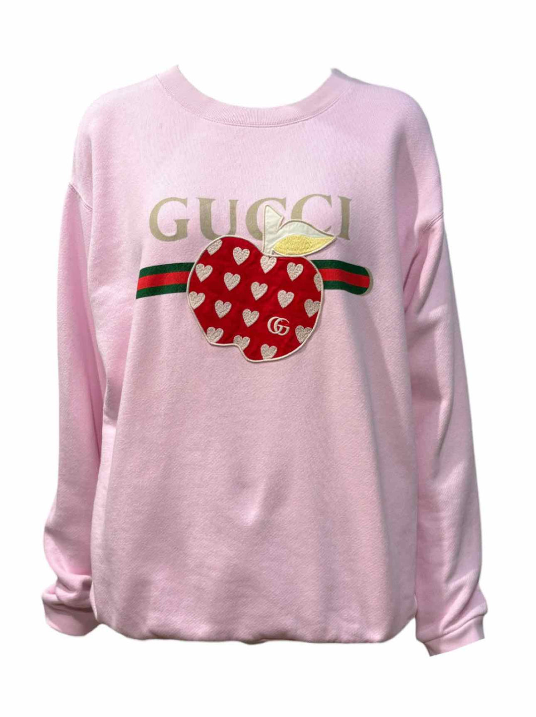 Gucci Size M GG Logo Embroidered Apple Sweatshirt