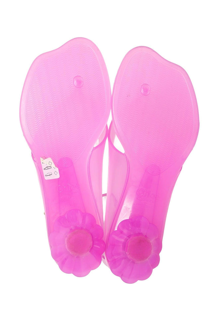 Chloe Size 37 Pink Fizz Jelly Thong Sandals