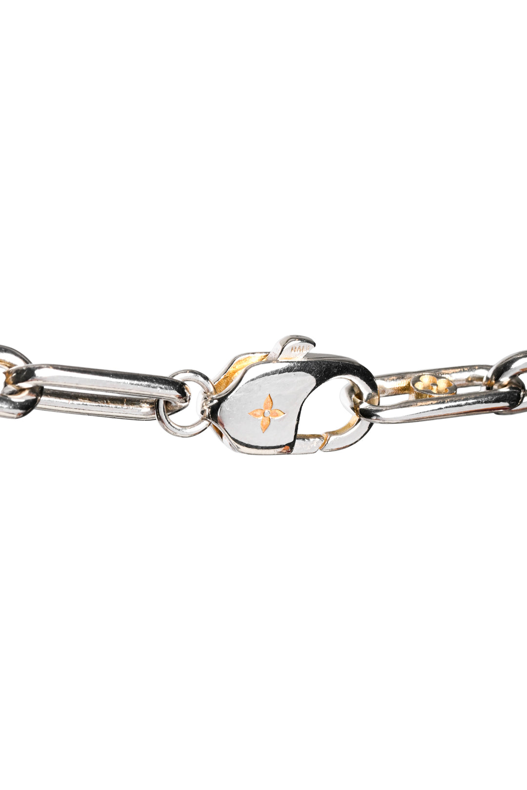 Louis Vuitton Logo Chain Silver Necklace