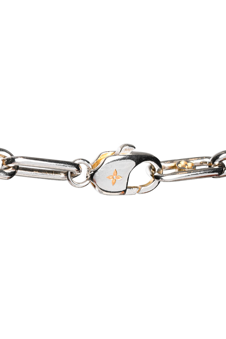 Louis Vuitton Logo Chain Silver Necklace