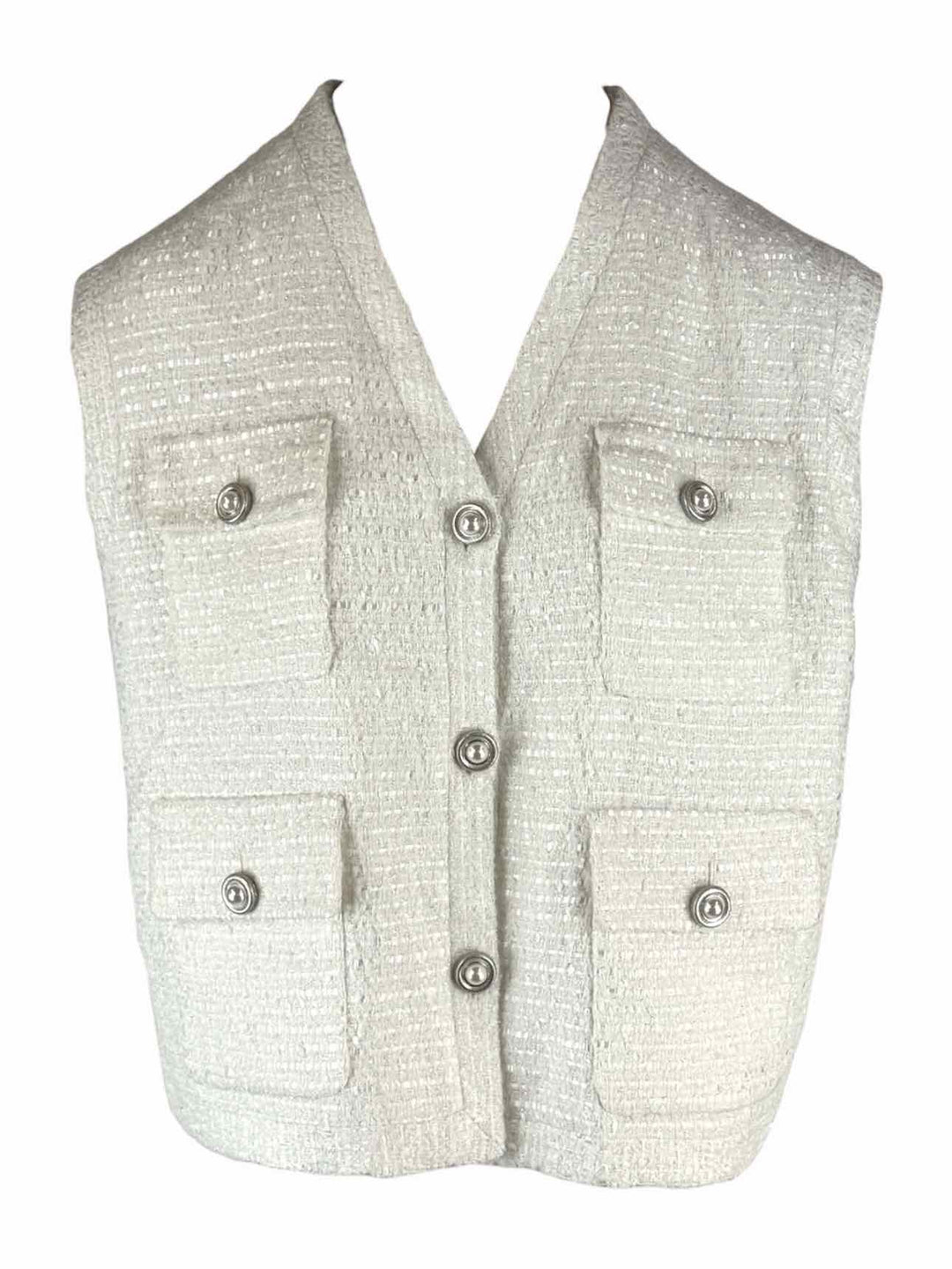 Jumper Zhang Size M Tweed Button-Up Vest