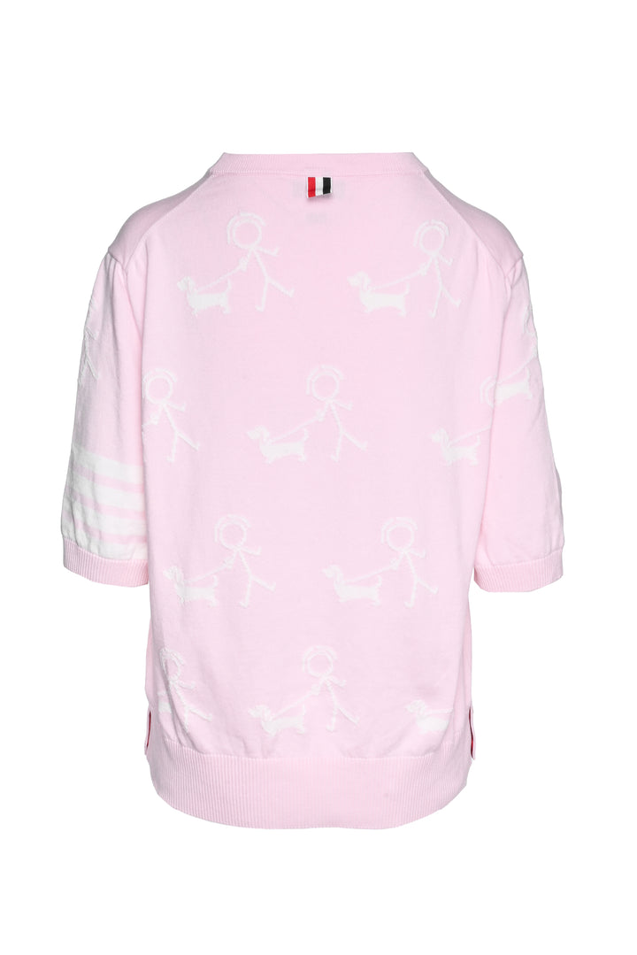 Thom Browne Size 4 Short Sleeve 4 Bar Hector Sweater