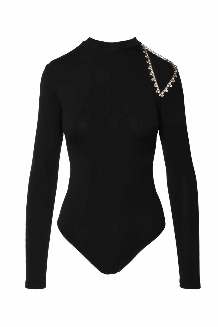 Area Size XS Crystal Cutout Bodysuit