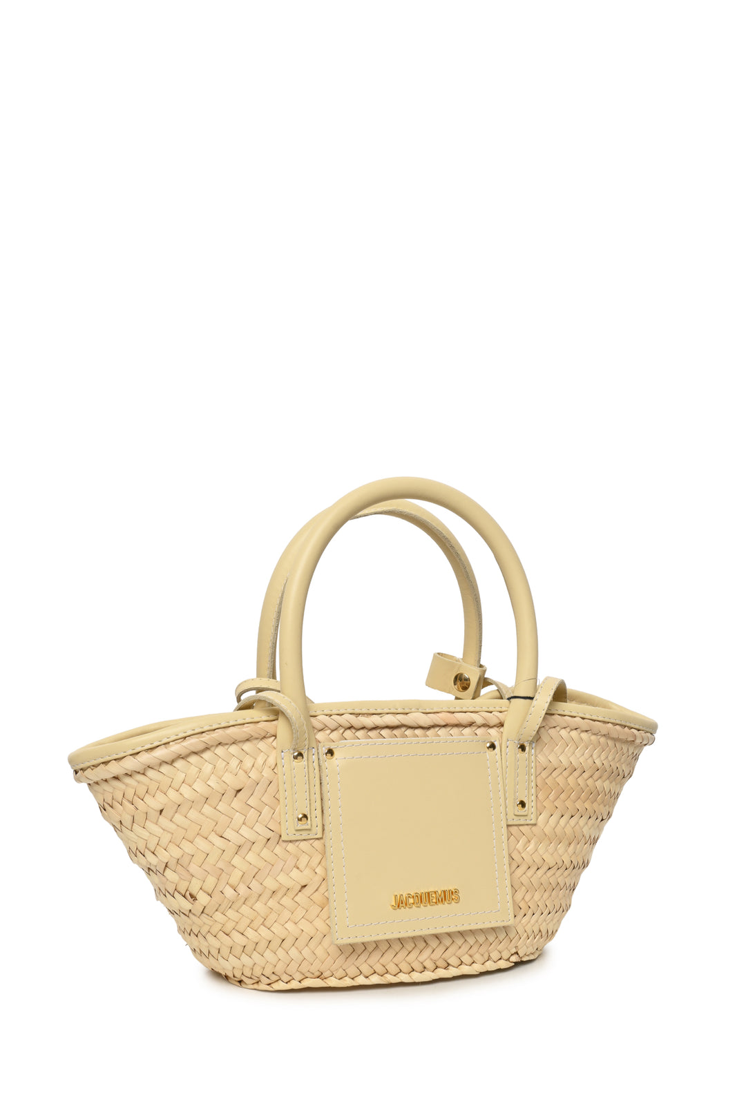 Jacquemus Le Petit Panier Soli Woven Raffia & Leather Tote