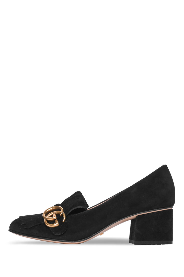 Gucci Size 37.5 GG Marmont Fringe Pumps
