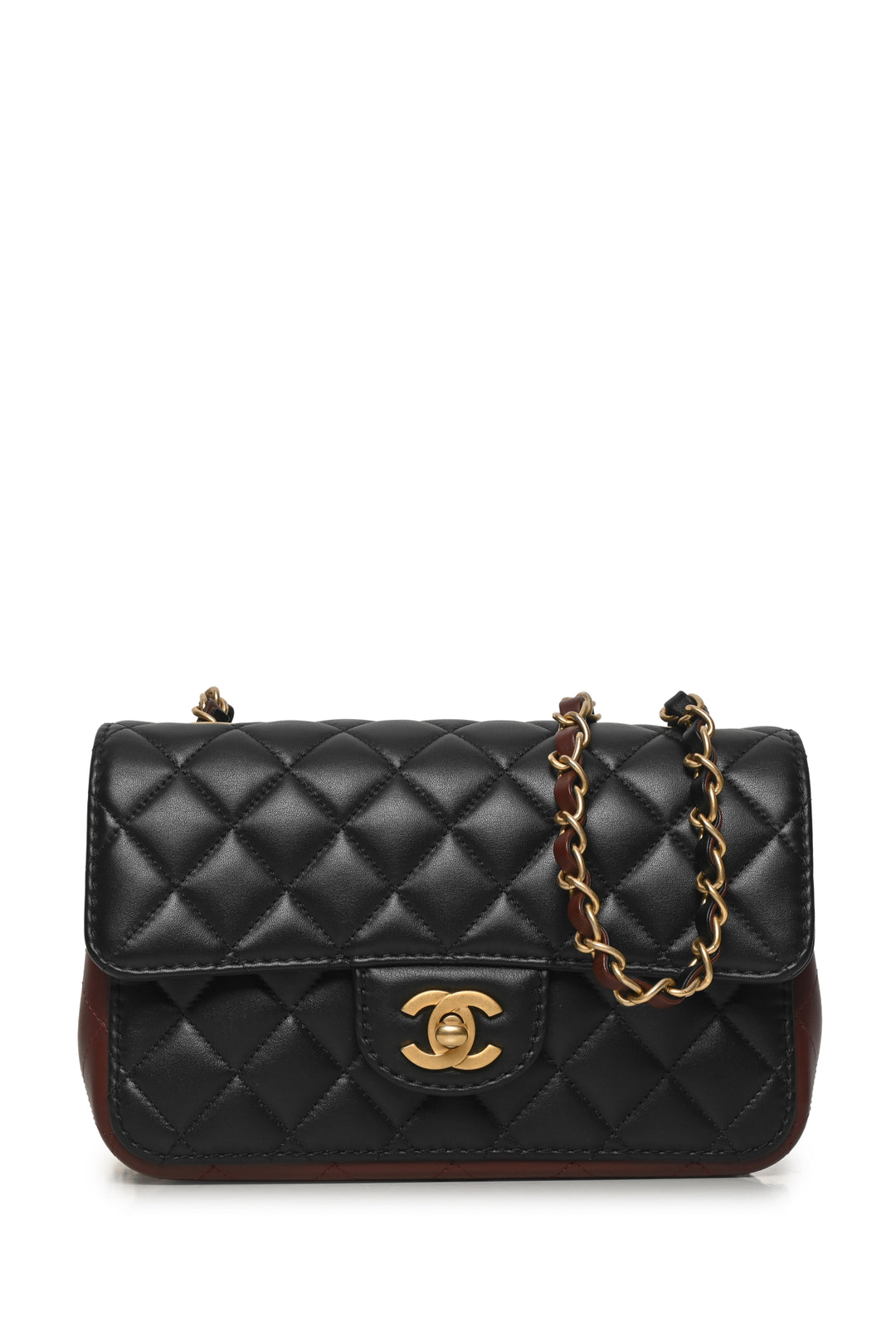 Chanel 2020 Bicolor Quilted Calfskin Small Strap Into Flap Bag