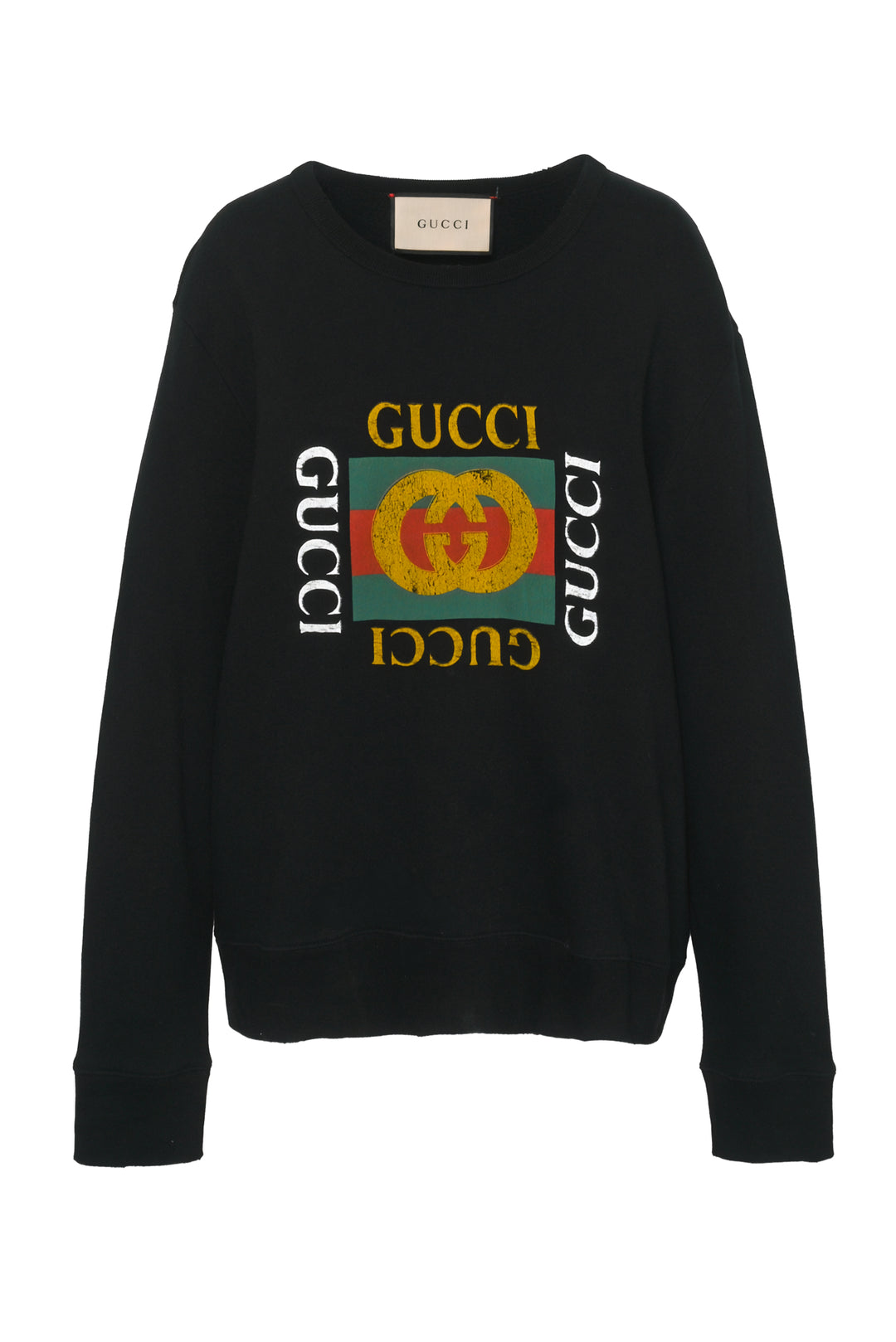 Gucci Size XL Distressed Logo Sweatshirt