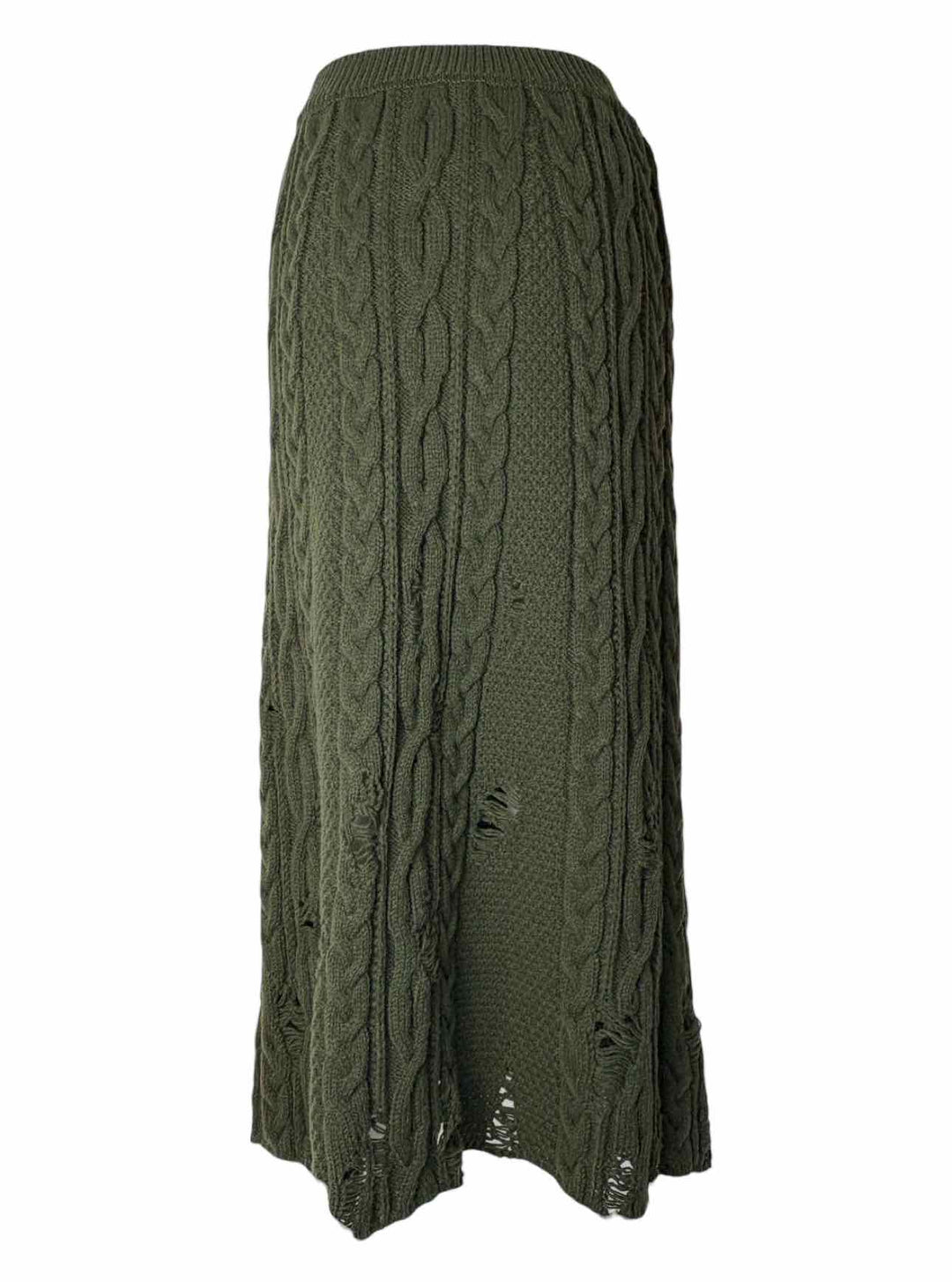 Y's Size 2 Cableknit Distressed Knit Skirt