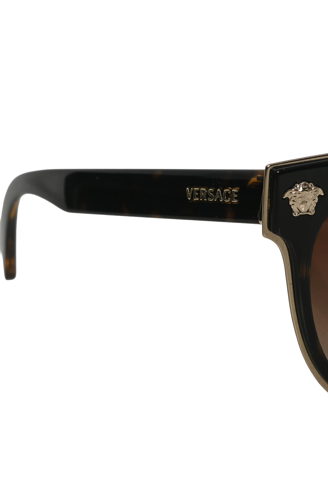 Versace Size OS Medusa Logo Tortoiseshell Sunglasses
