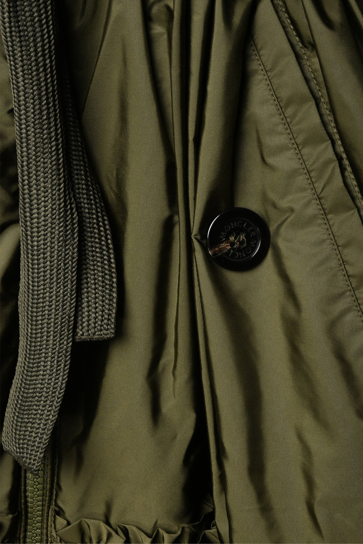 Moncler Size 2 Turquoise Giubotto Ruffle Coat