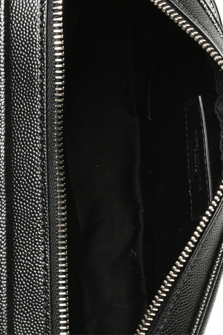 Saint Laurent Double Zip Leather Toiletry Case