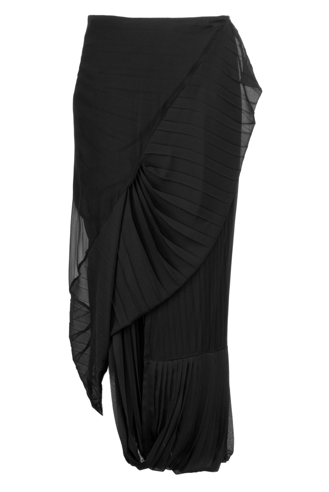 Dries Van Noten Size 36 Wrap Pleated Long Skirt