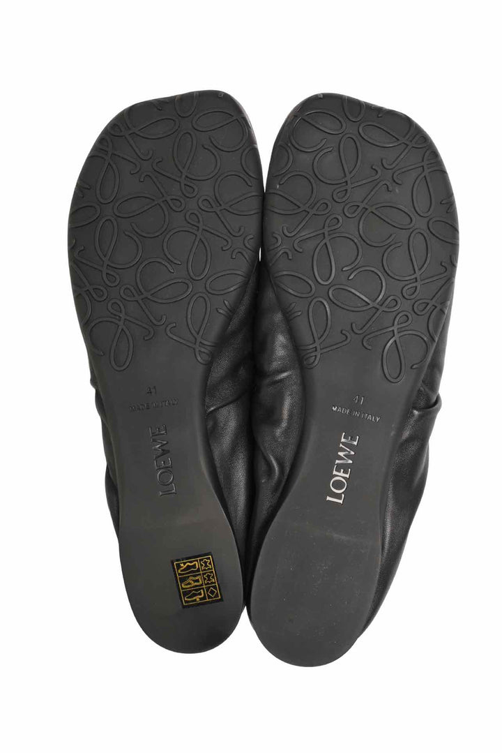 Loewe Size 41 Pebble Soft Leather Ballet Flats