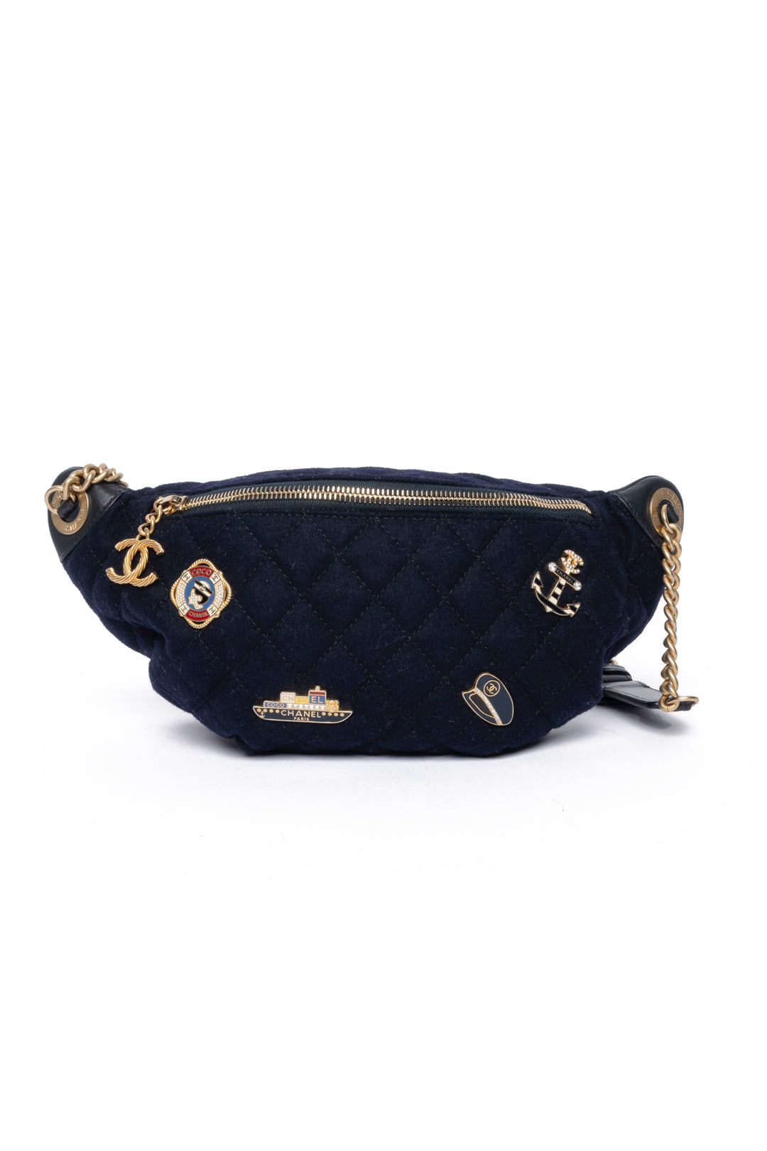 Chanel 2018 Paris-Hamburg Sailor Charms Quilted Wool Belt Bag