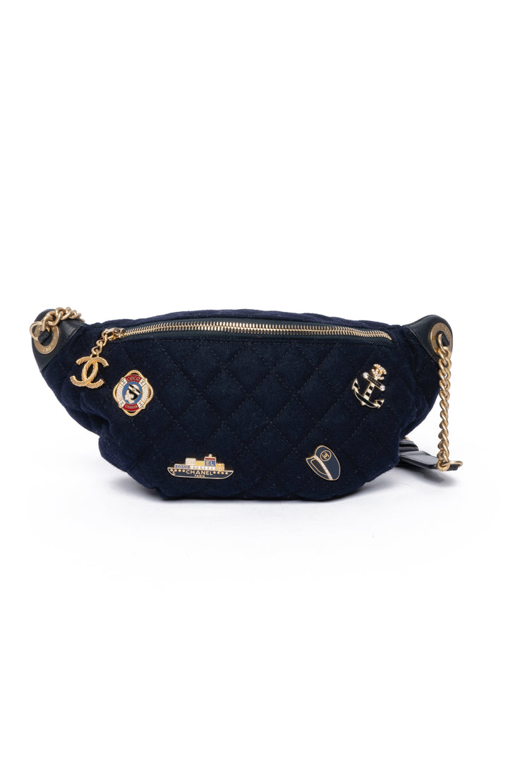 Chanel 2018 Paris-Hamburg Sailor Charms Quilted Wool Belt Bag