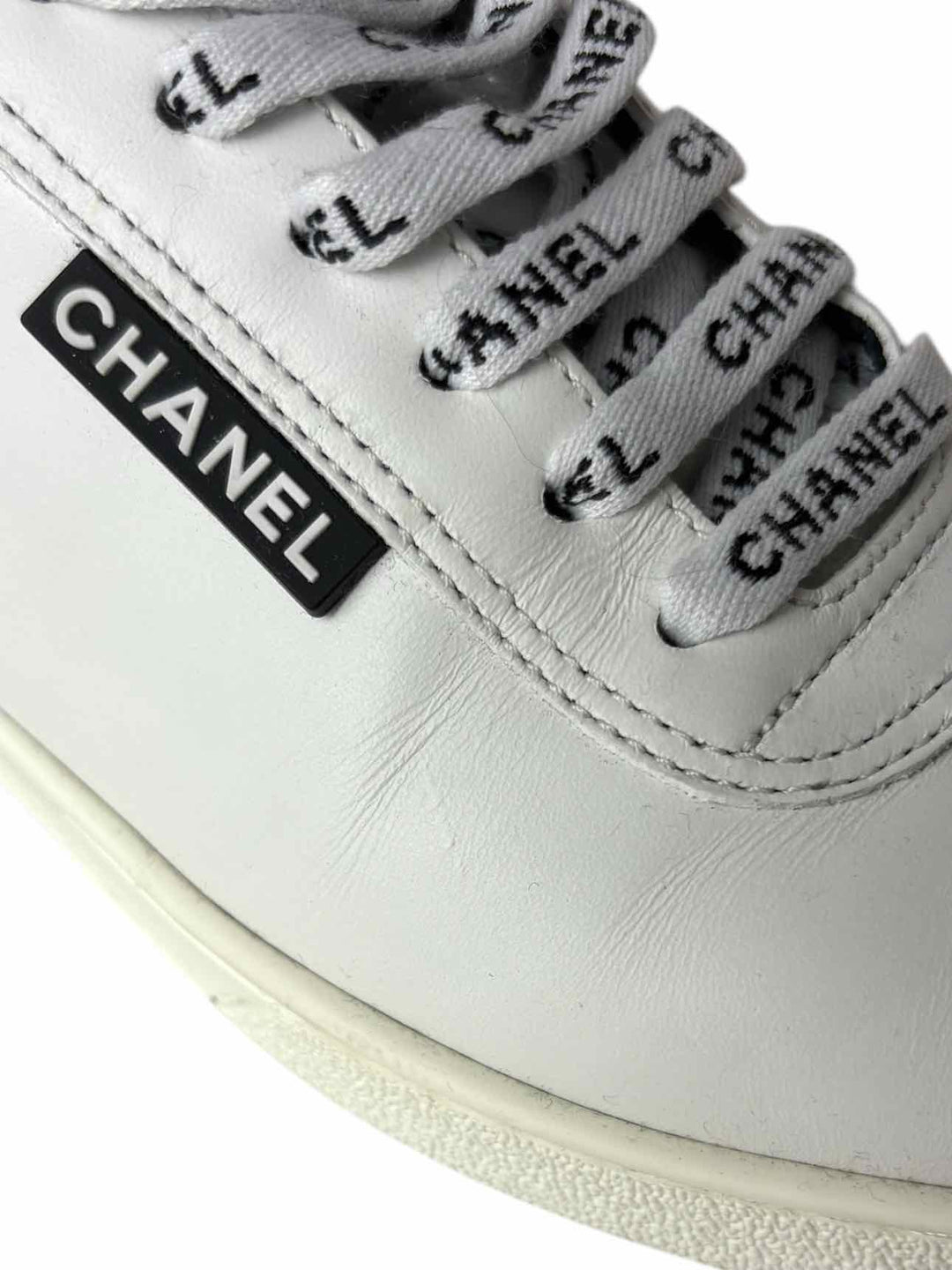Chanel Leather Logo  Size 36.5 Sneaker