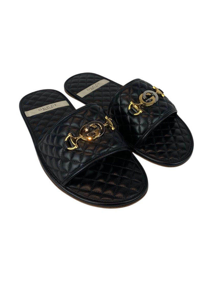 Mens Shoe Size 8 Gucci Men's GG Plaque Gaun Sandals