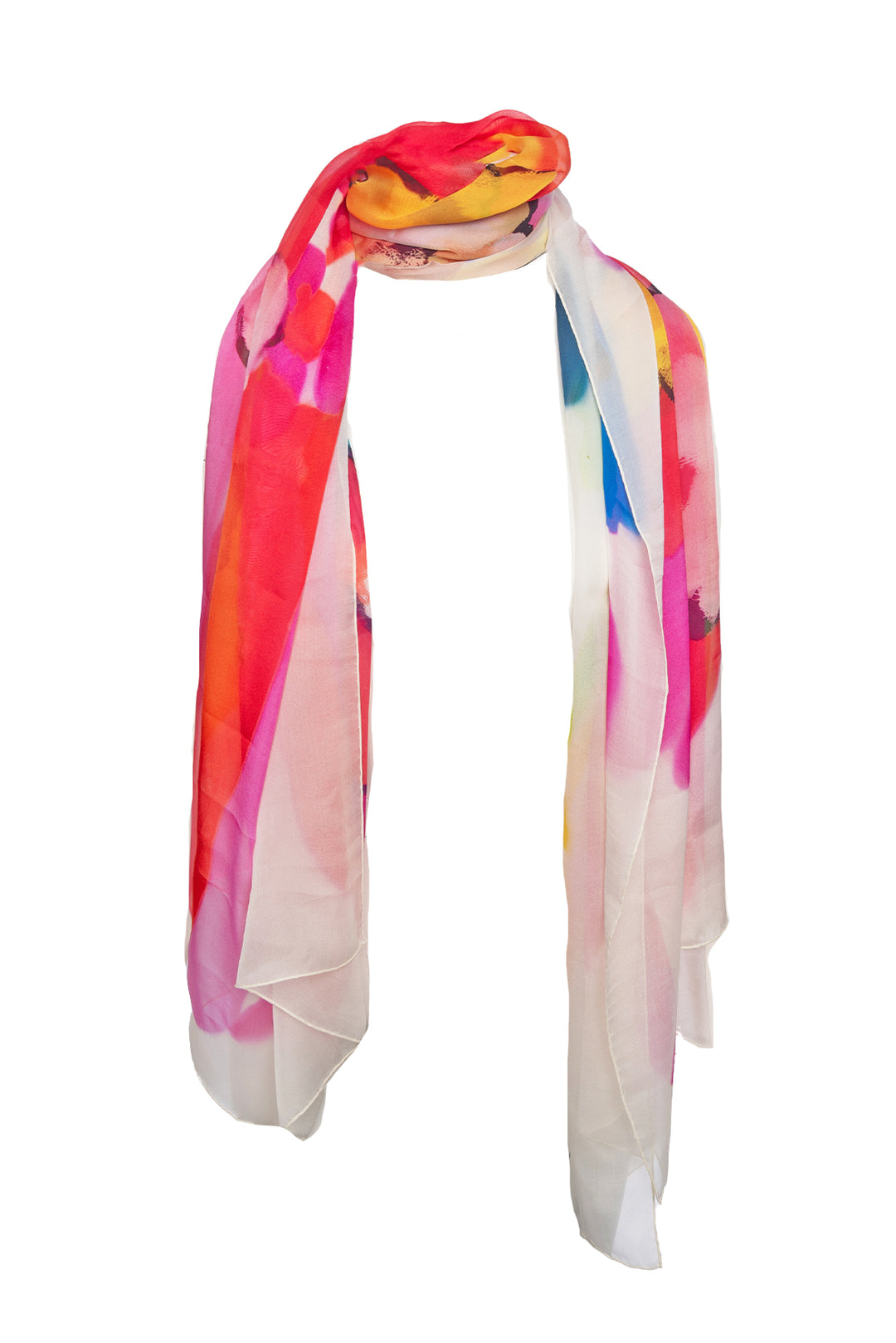 Chanel 2015 Camellia Watercolour Flower Scarf