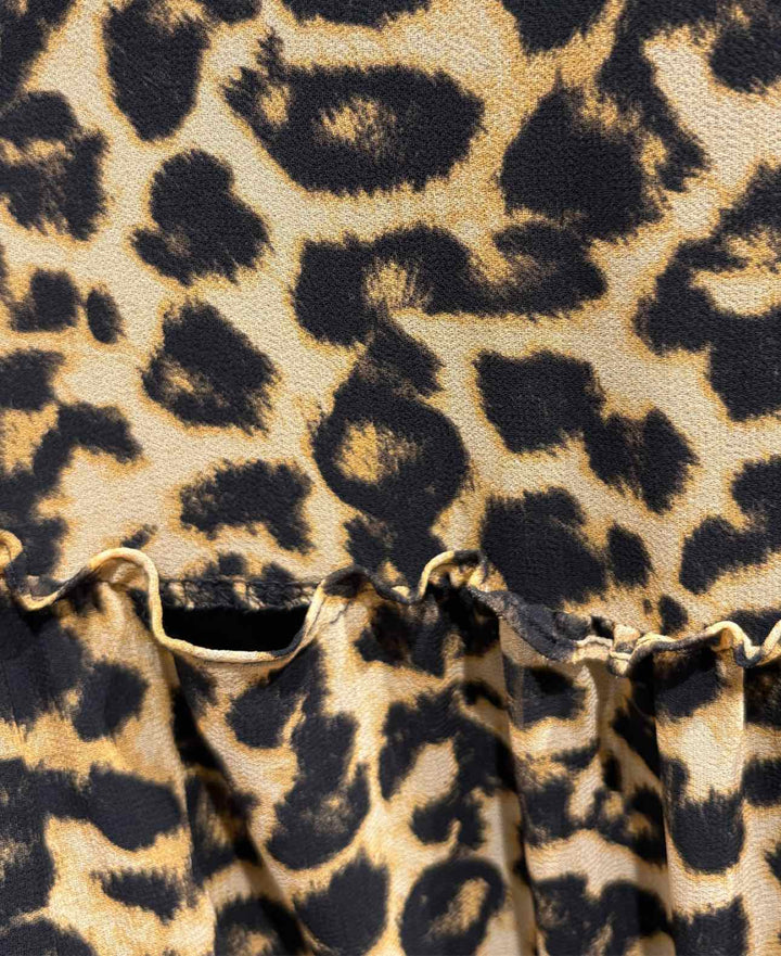 MISA Los Angeles Size L Leopard Print Maxi  Dress