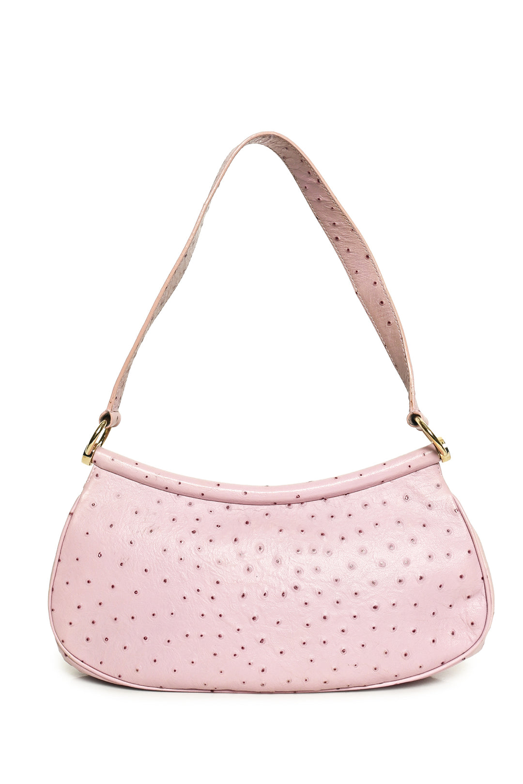 Escada Ostrich Leather Flap Shoulder Bag