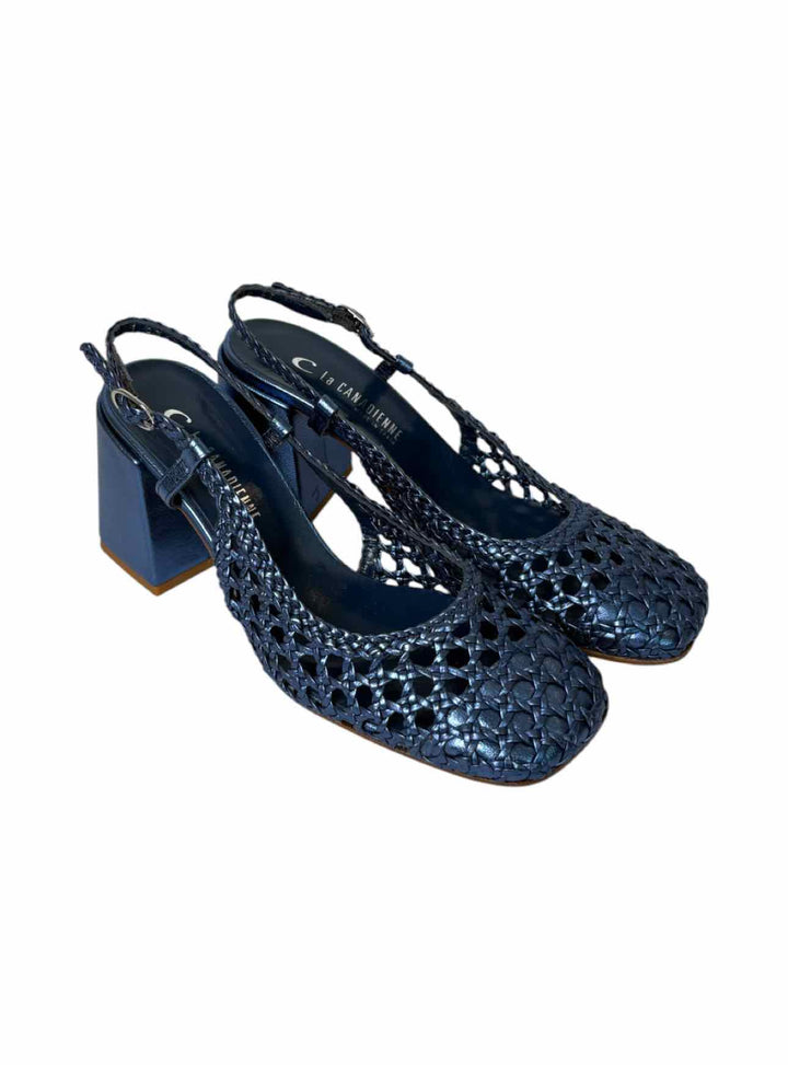 La Canadienne Size L Metallic Woven Leather Pumps