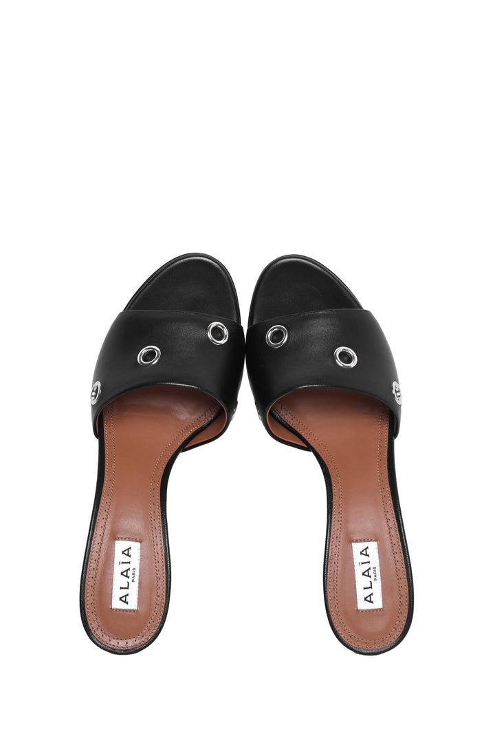 Alaia Size 38.5 Oeillets Grommets Leather Sandals