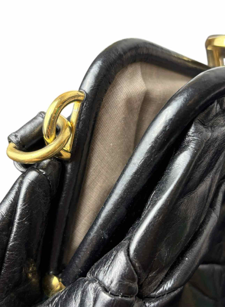 Marc Jacobs Original Small Quilted Leather Stam Kiss-Lock Chain  Purse