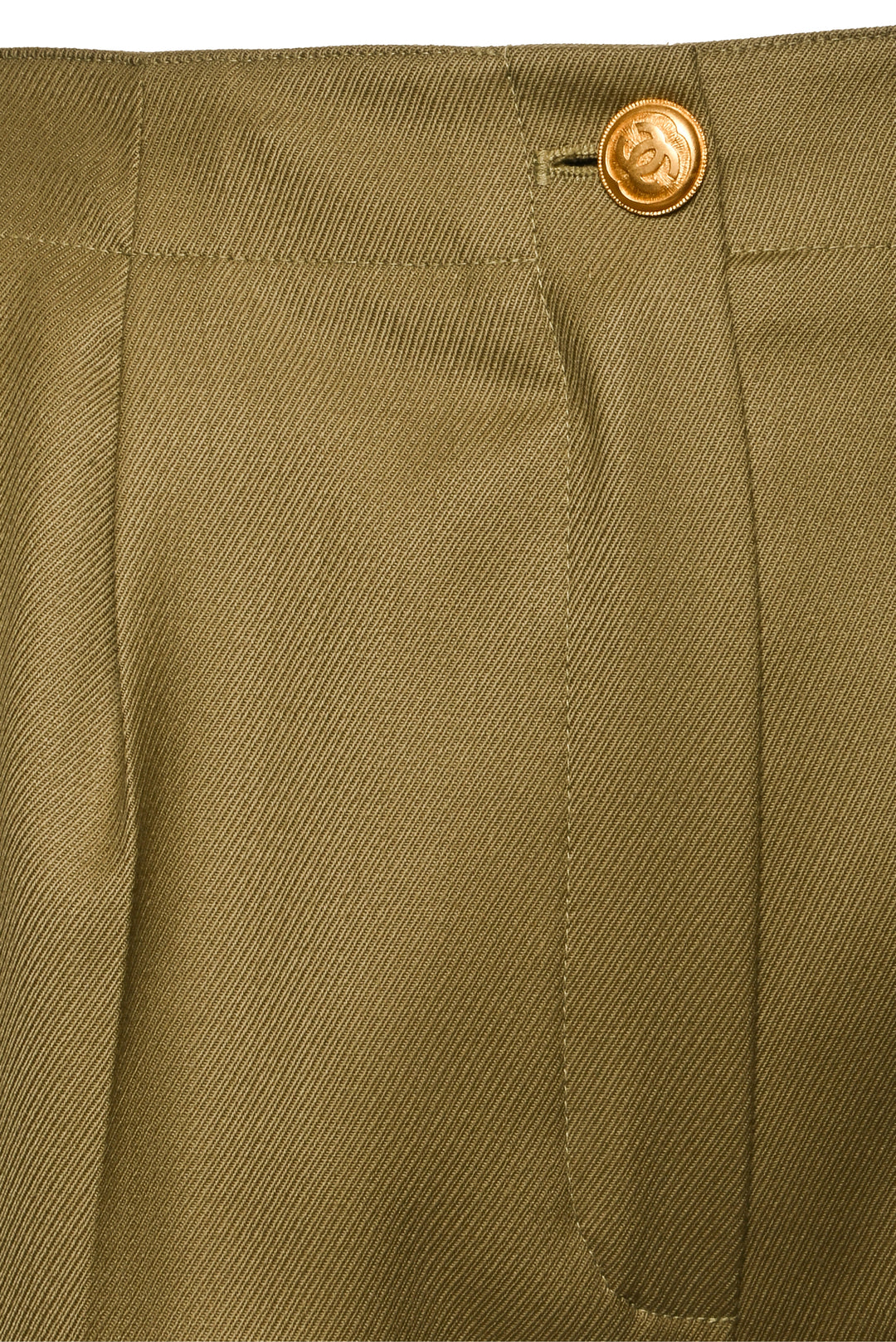 Chanel Size 38 1996 Belted Safari CC Jacket & Pant Suit