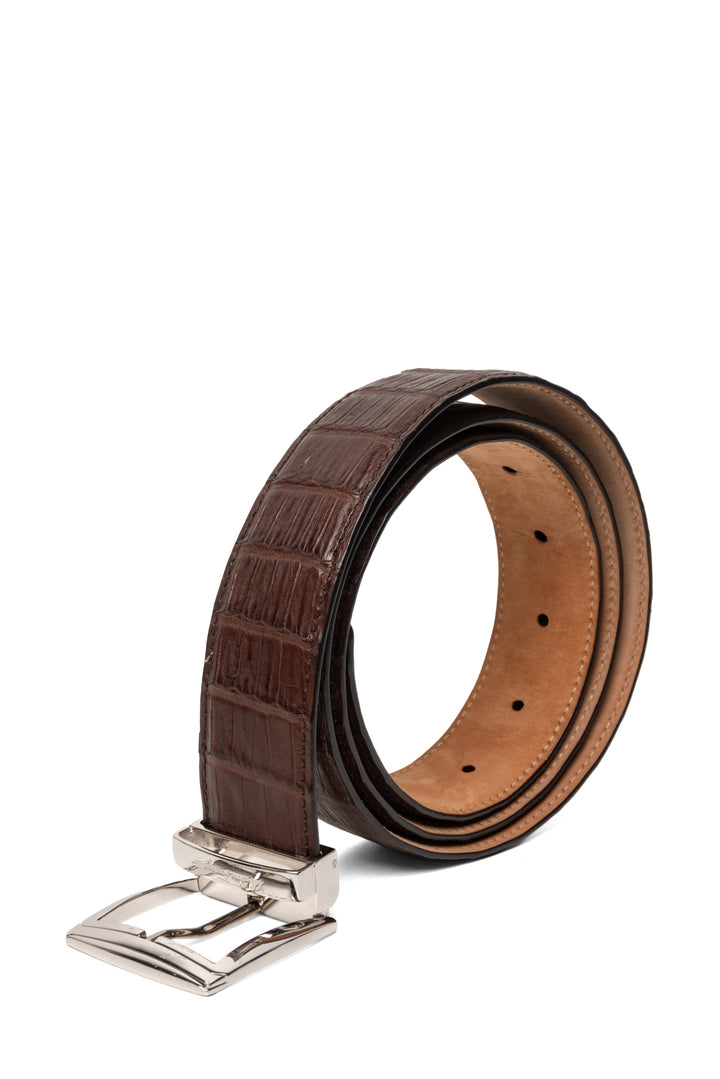 Salvatore Ferragamo Men's Embossed Leather Belt