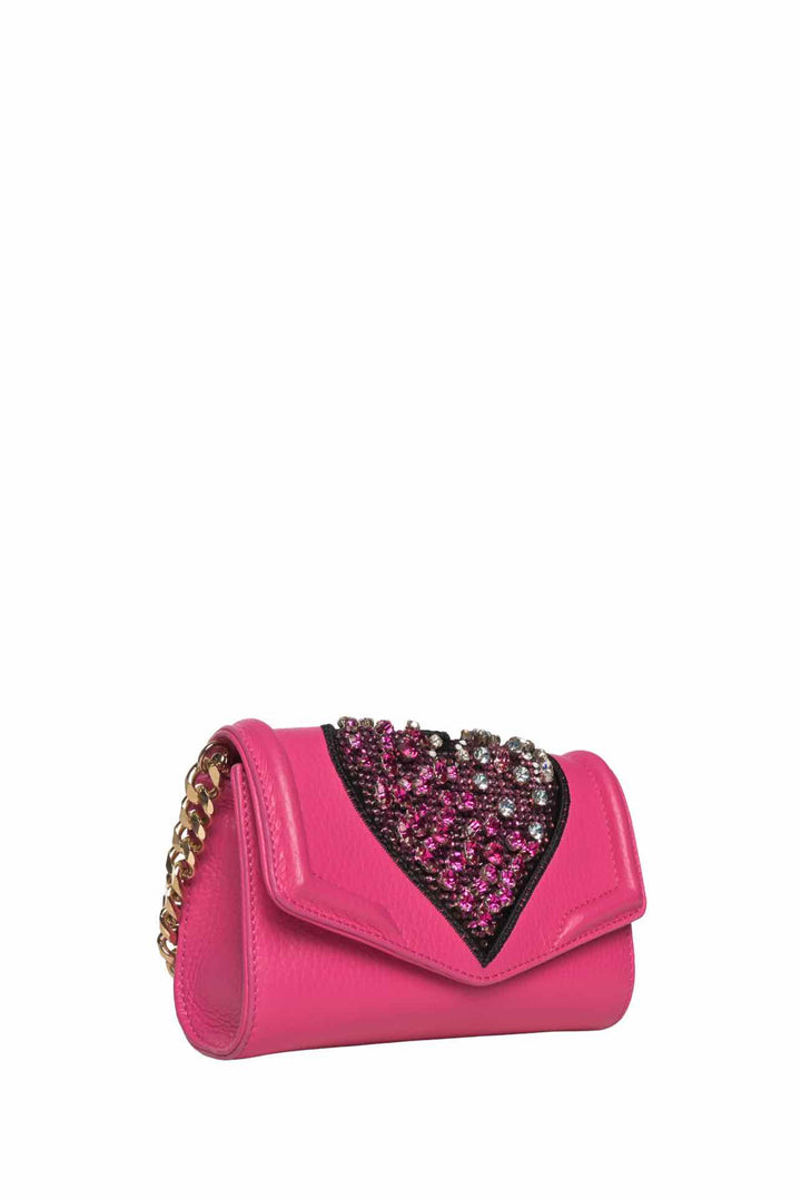 Philipp Plein Crystal Embellished Heart Crossbody
