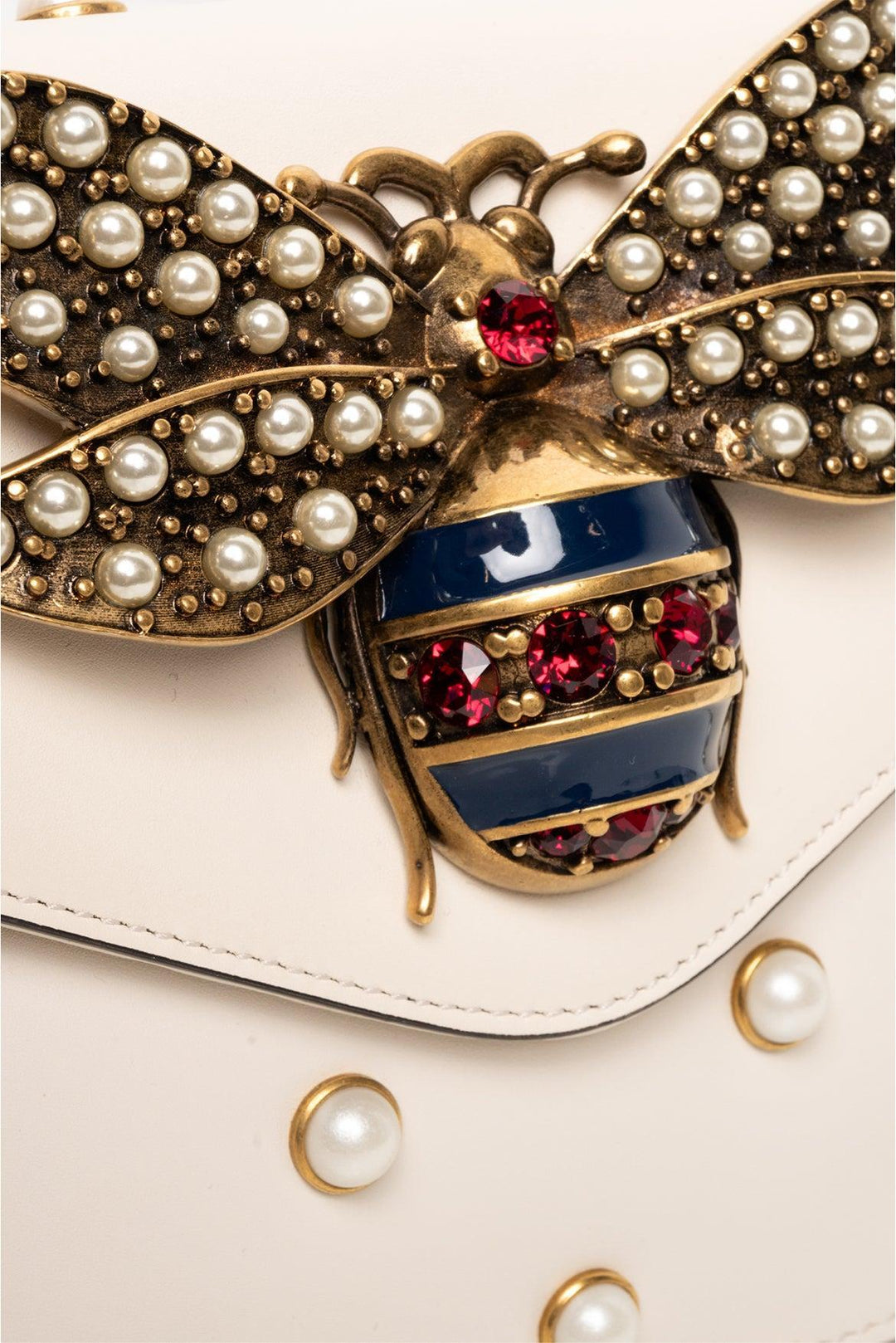 Gucci Faux Pearl Studded Mini Broadway Bee Shoulder Bag