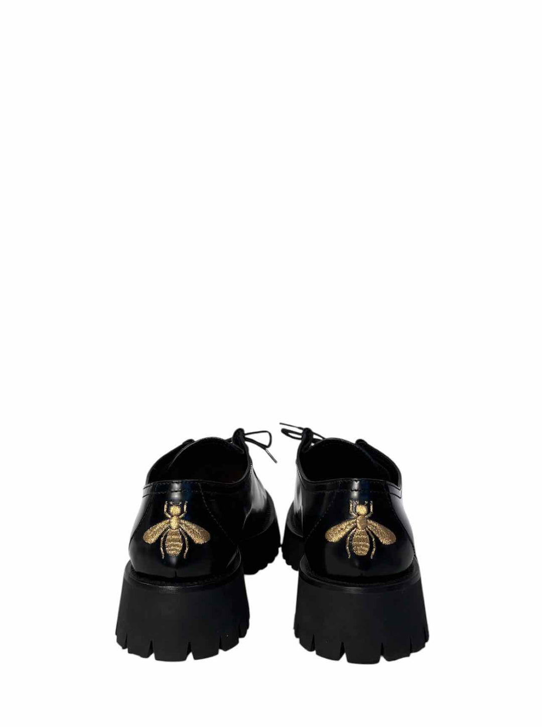 Gucci Size 39.5 Bee Embroidered Lug Sole Loafers