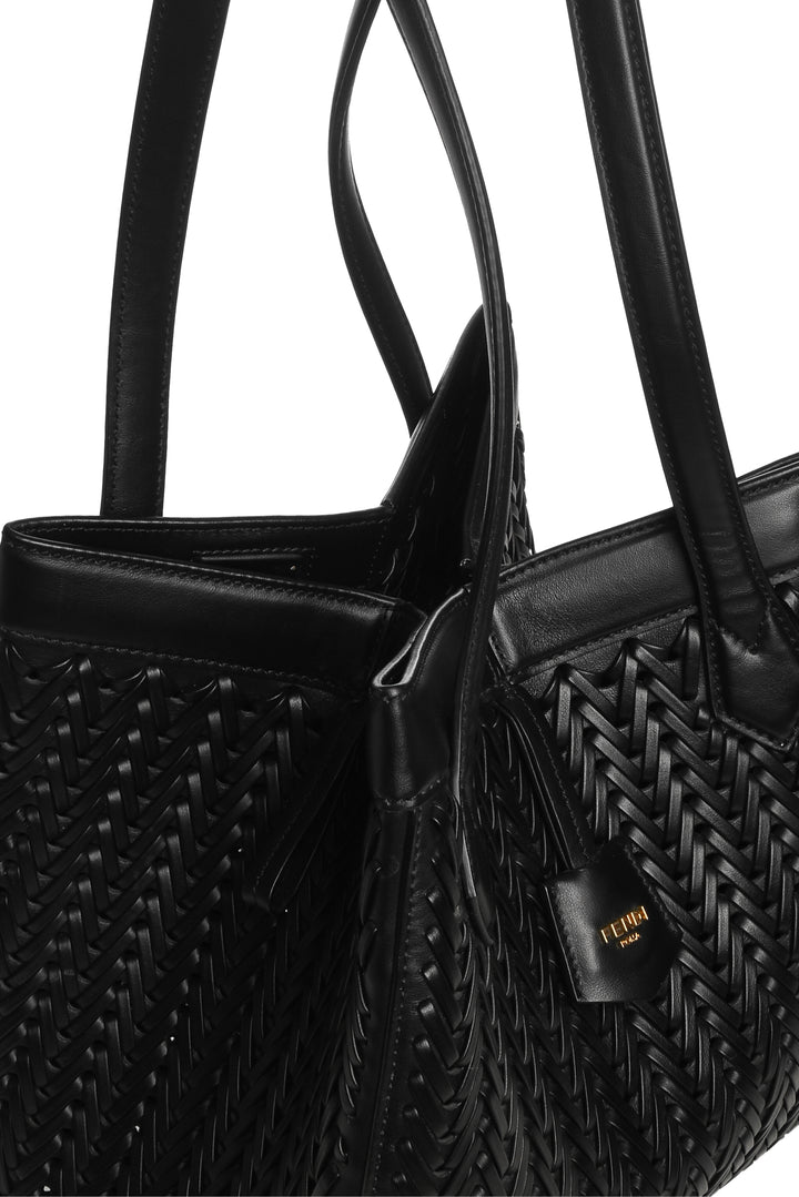 Fendi Interlaced Leather Medium Origami Tote