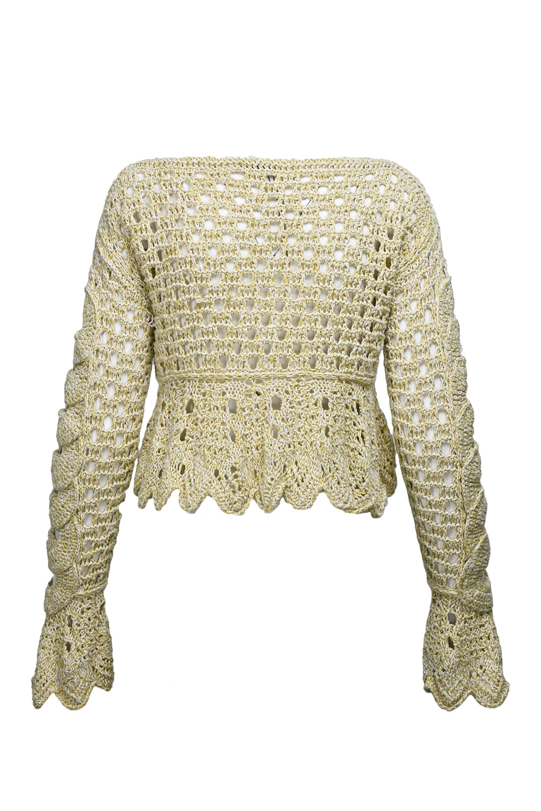Etro Size 40 Cropped Crochet Silk Sweater