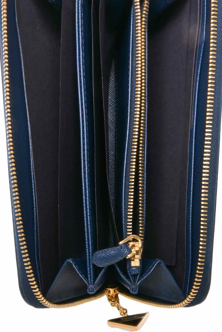 Prada Large Saffiano Lux Triangle Wallet