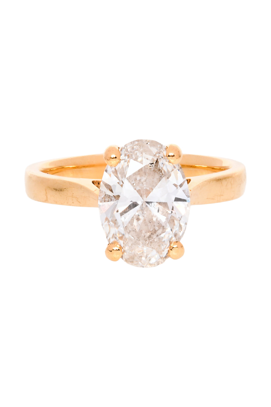 77 Diamonds London Size 5 18K Yellow Gold Oval Solitaire Diamond Ring