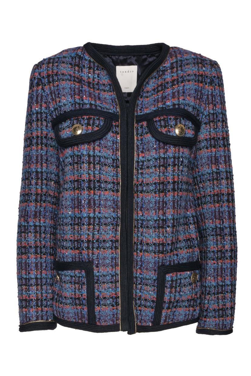 Sandro Size 34 Metallic Tweed Jacket