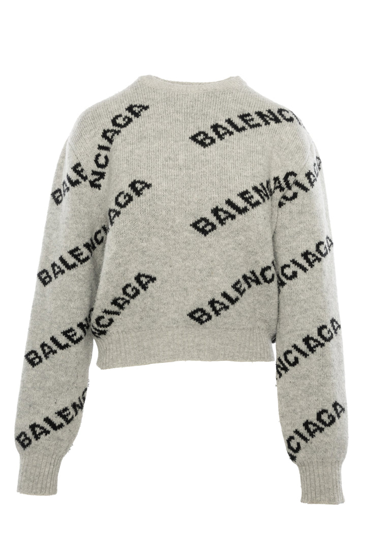 Balenciaga Size 36 2018 Allover Logo Crewneck Sweater