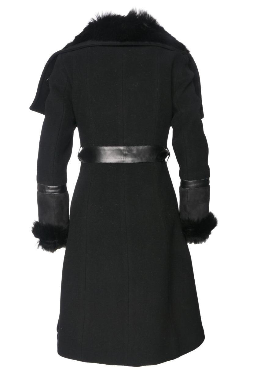 Mackage Size XS Isabel Fur Trimmed Wool Blend Coat