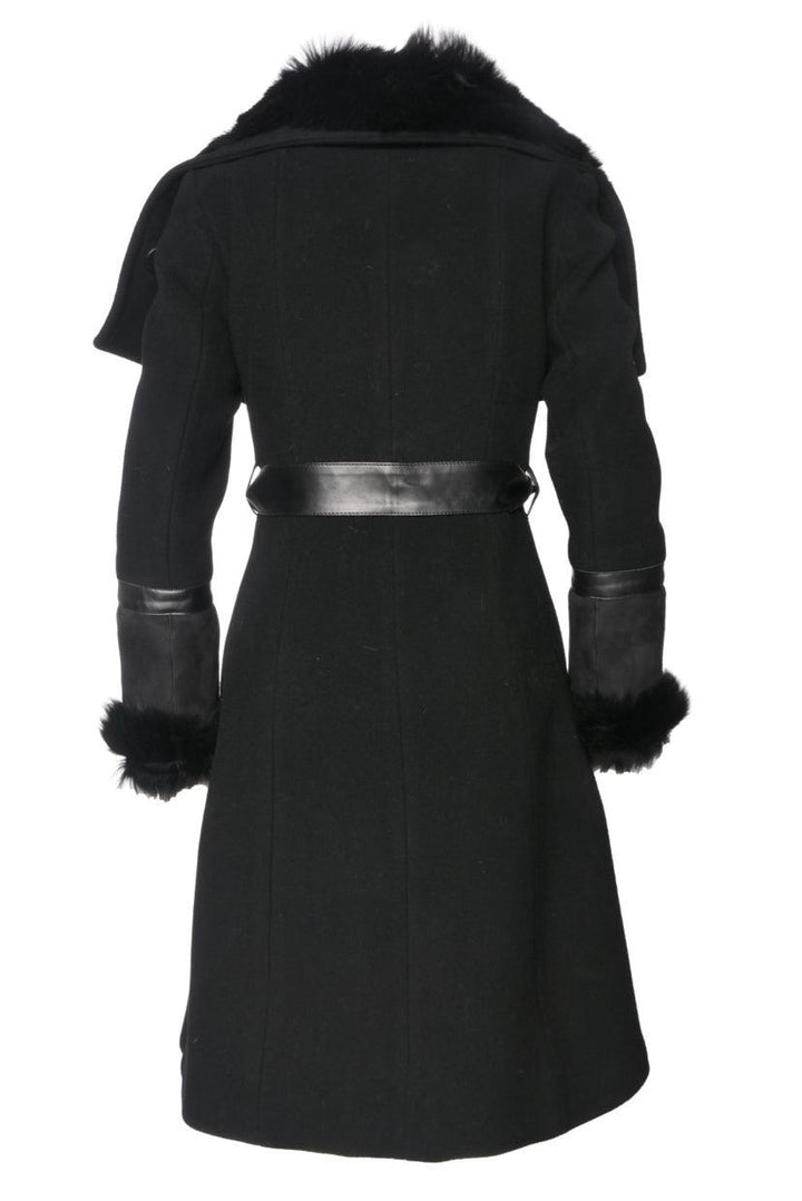 Mackage Size XS Isabel Fur Trimmed Wool Blend Coat