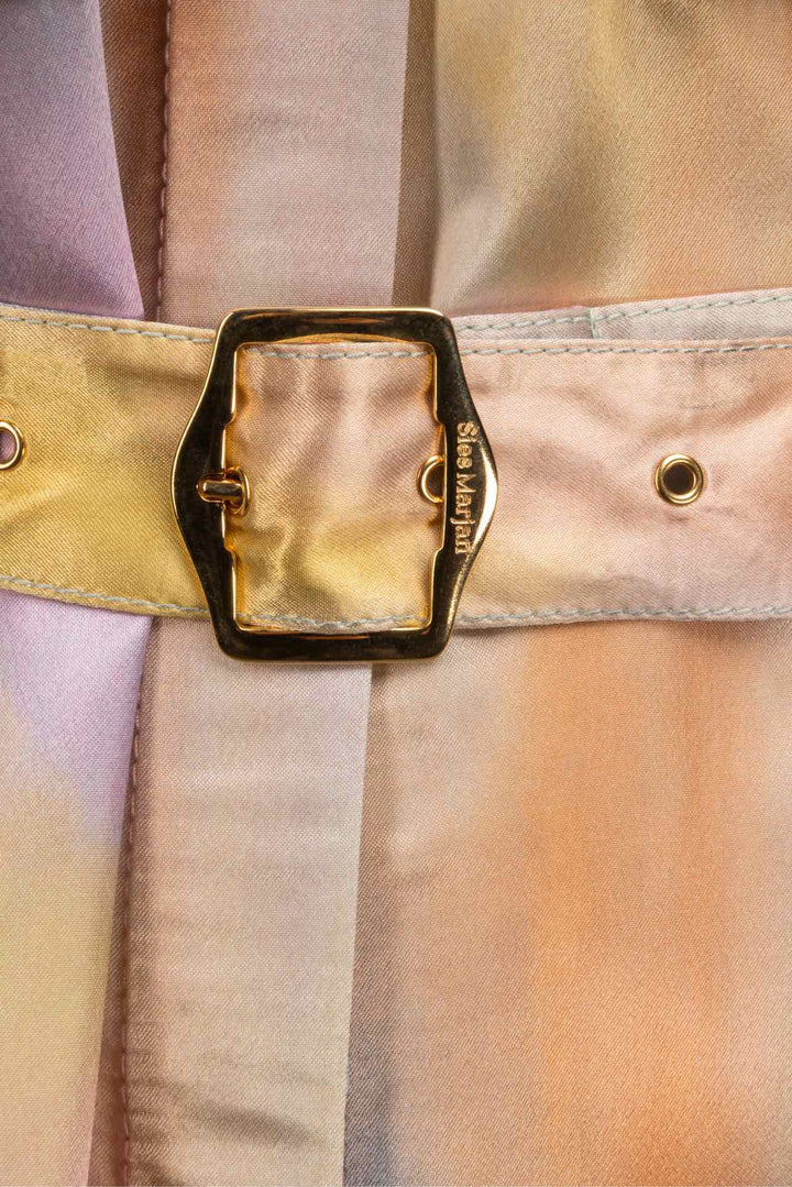 Sies Marjan Size 8 Imogene Printed Satin Tie Front Dress