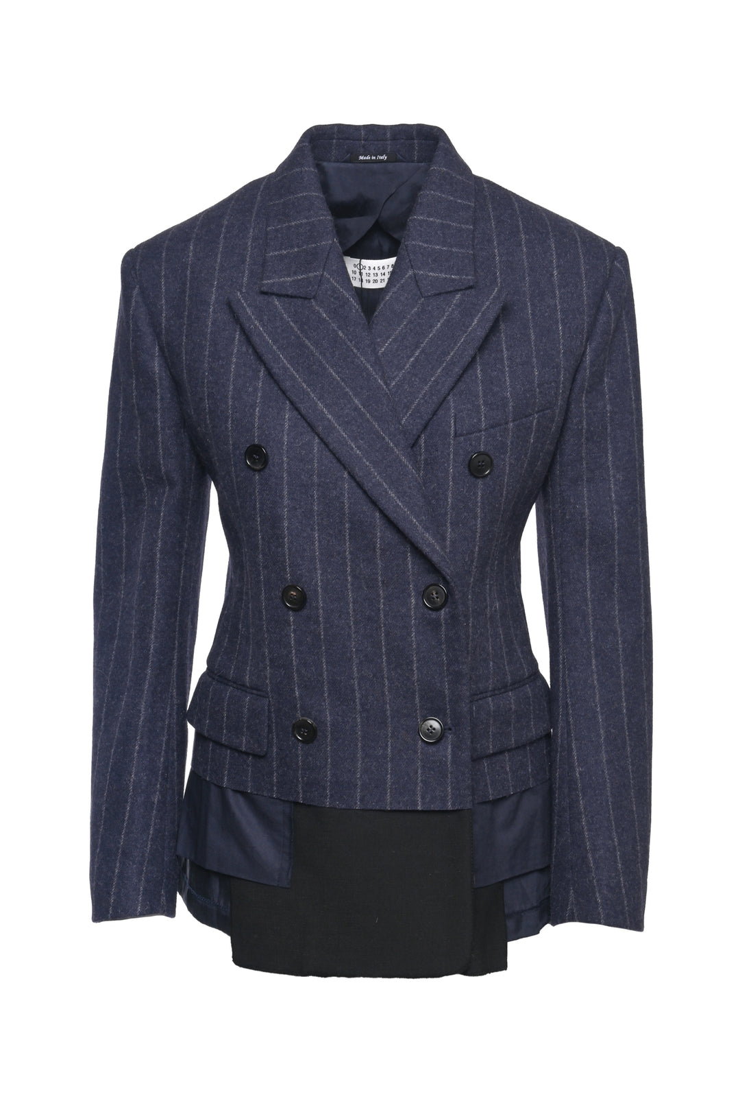 Maison Martin Margiela Size 36 Spliced Pinstripe Double Breasted Blazer