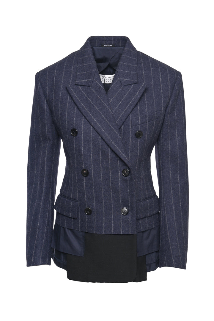 Maison Martin Margiela Size 36 Spliced Pinstripe Double Breasted Blazer
