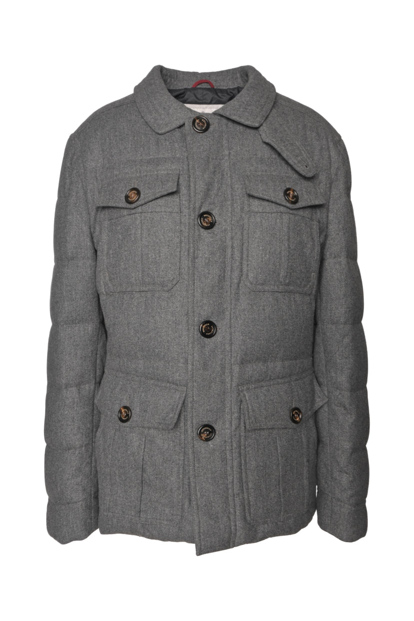 Brunello Cucinelli Size M Men's Quilted Wool & Cashmere Utility Jacket