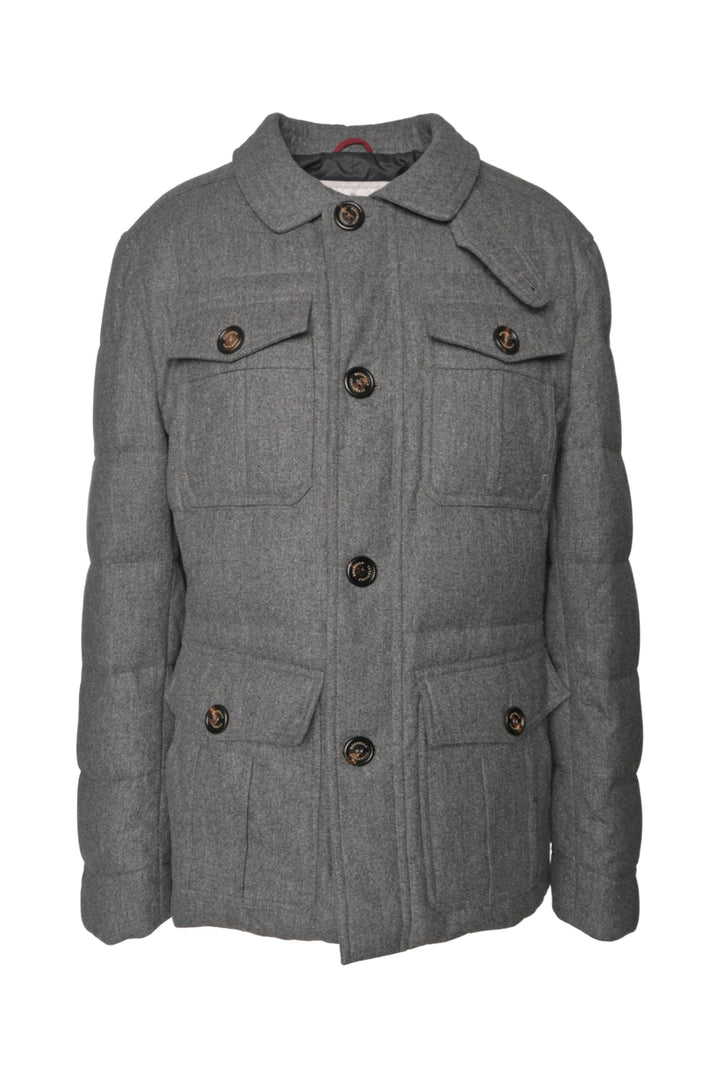 Brunello Cucinelli Size M Men's Quilted Wool & Cashmere Utility Jacket