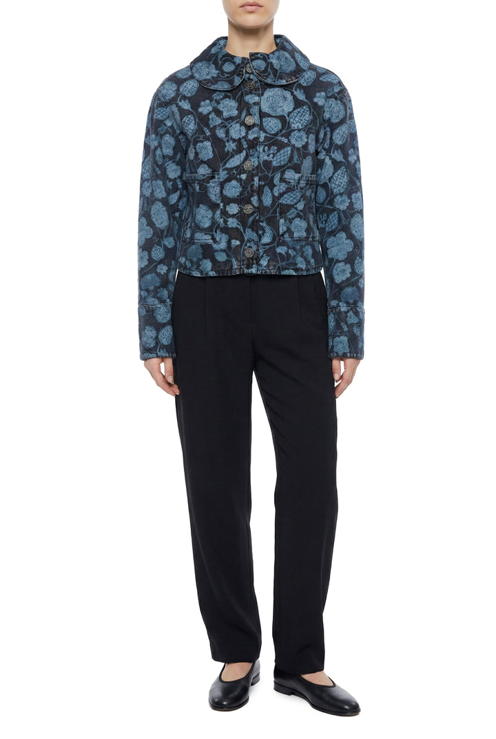 Chanel Size 34 2021 Le Chateau Des Dames Floral Print Denim Jacket