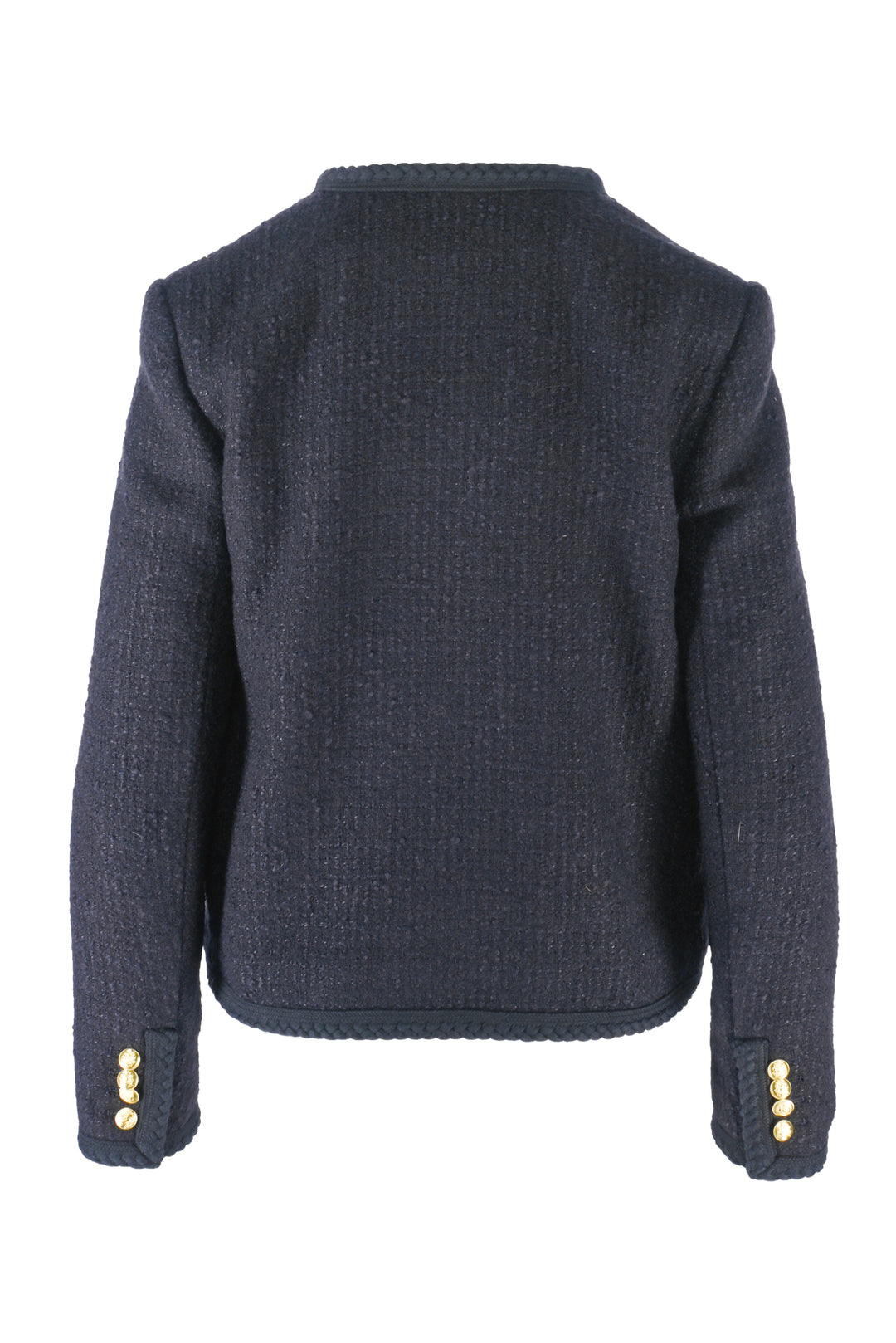 Celine Size 4 Boucle Tweed Chasseur Jacket