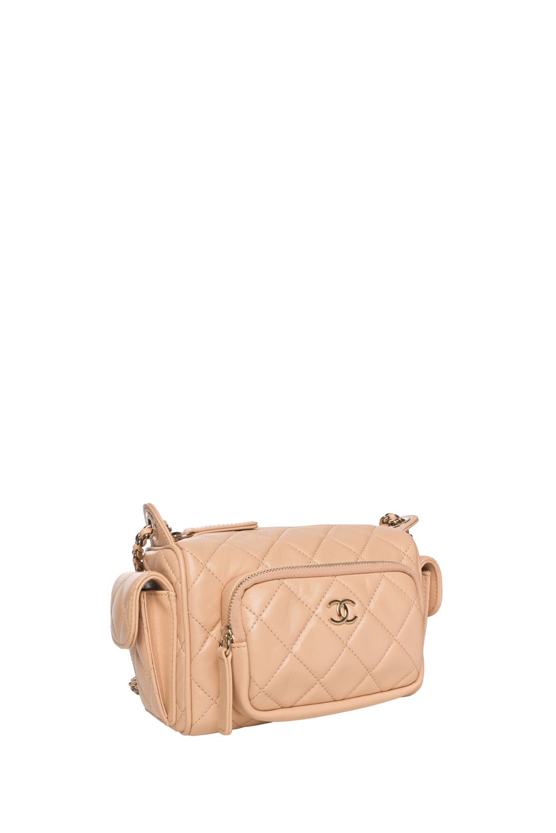 Chanel Lambskin Quilted Multi-Pocket Camera Case Shoulder Bag